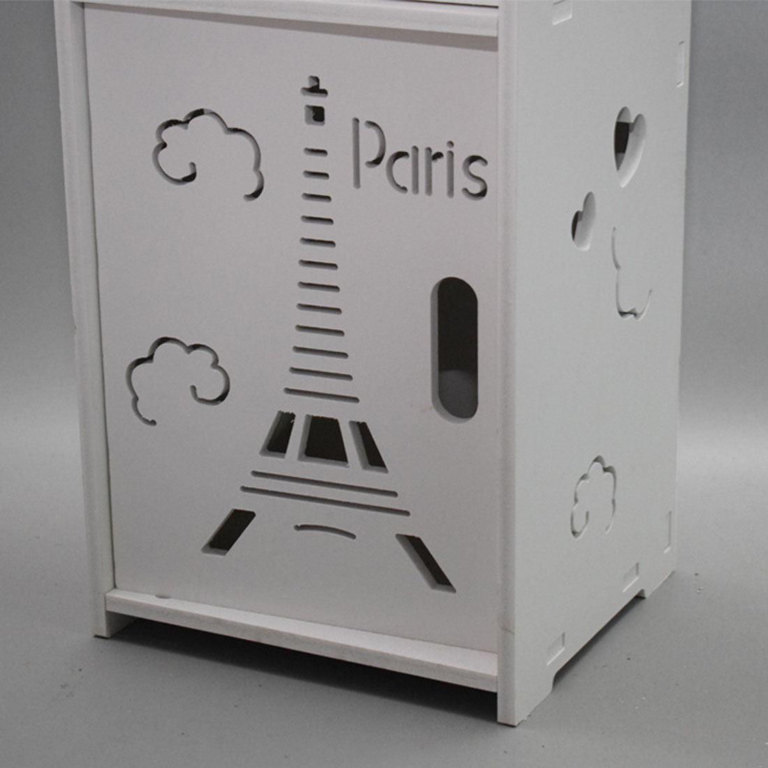 Bathroom Storage Waterproof Cabinet With Paper Drawer Tall White