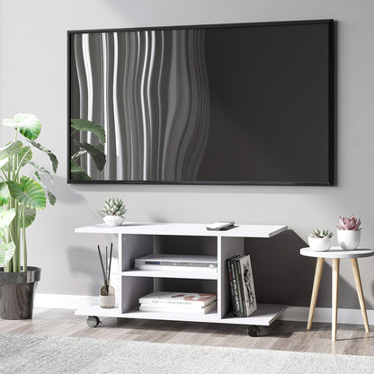 Modern TV Cabinet Stand Storage Shelves Table Furniture Bookshelf  White