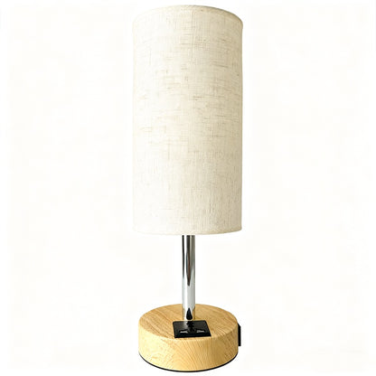 Bedside Lamps With 3-pin Plug, 3 Way Dimmable Table Lamp With USB A C Charging