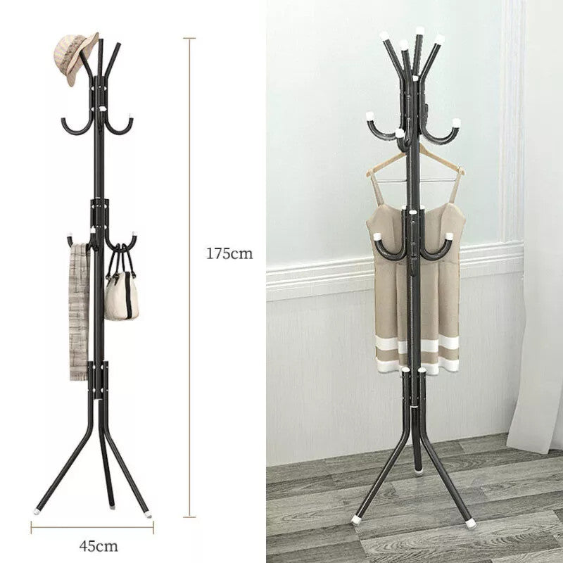 Coat Stand Coat, Hat, Jacket, Umbrella Floor Standing Rack Clothes Hanger  Hooks