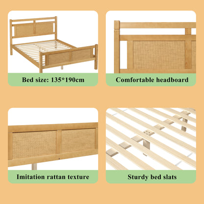 Wooden Bed, 4ft6 Double Bed , Wood Colour