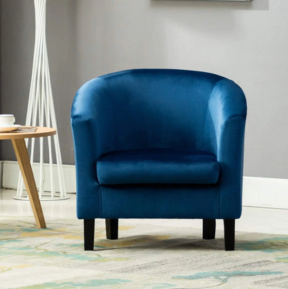 Velevt Fabric Tub Chair, Upholstered Armchair, Club Chair for Living Room