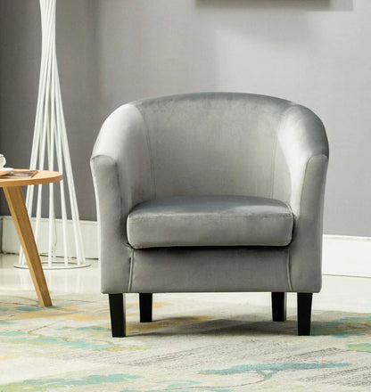 Velevt Fabric Tub Chair, Upholstered Armchair, Club Chair for Living Room