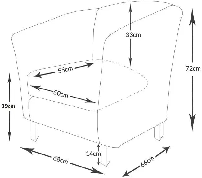 Velevt Fabric Tub Chair, Upholstered Armchair, Club Chair for Living Room