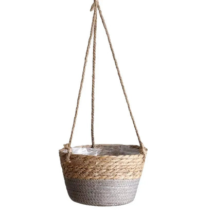 Garden Hanging Planter Macrame Plant Storage Basket Jute Rope Woven Indoor Outdoor Flower Pot Holderrs Plant Hangers Home Decor