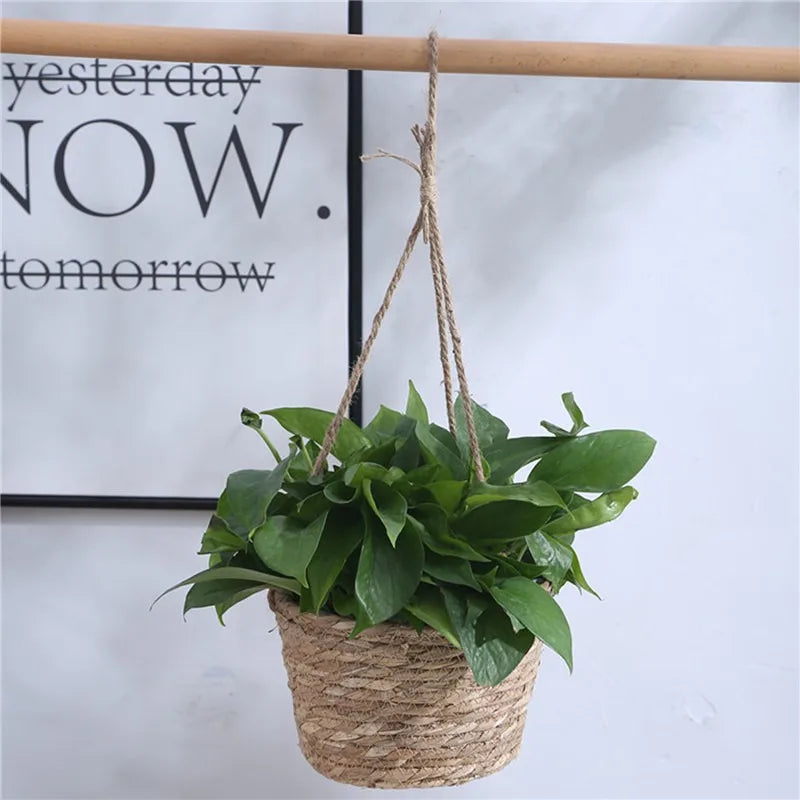 Garden Hanging Planter Macrame Plant Storage Basket Jute Rope Woven Indoor Outdoor Flower Pot Holderrs Plant Hangers Home Decor