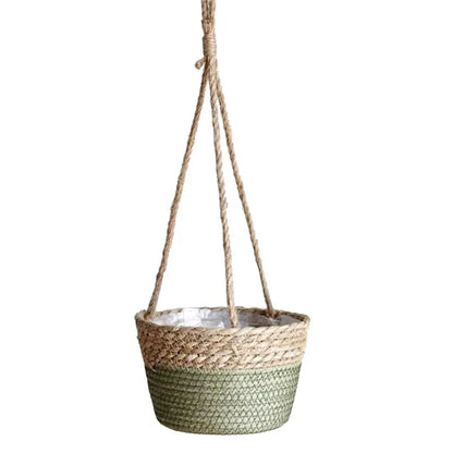 Garden Hanging Planter Macrame Plant Storage Basket Jute Rope Woven Indoor Outdoor Flower Pot Holderrs Plant Hangers Home Decor
