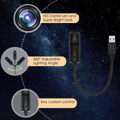 Three-color moon-changeable atmosphere light, LED starry sky projection light, USB interface electronic light