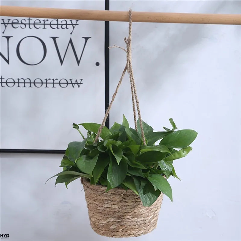 Garden Hanging Planter Macrame Plant Storage Basket Jute Rope Woven Indoor Outdoor Flower Pot Holderrs Plant Hangers Home Decor