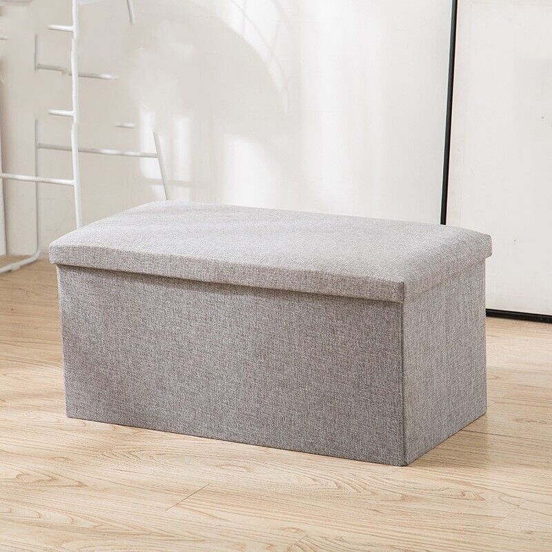 Storage Box Foldable Ottoman Seat Toy Storage Box Foot Stool Bench Home Stool UK