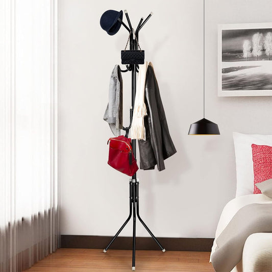 Coat Stand Coat, Hat, Jacket, Umbrella Floor Standing Rack Clothes Hanger  Hooks