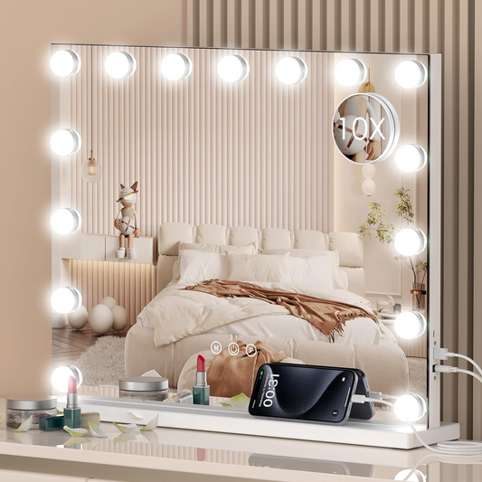15 Bulb Large Hollywood Make-up Mirror Lighting 58*46cm w/USB Charging