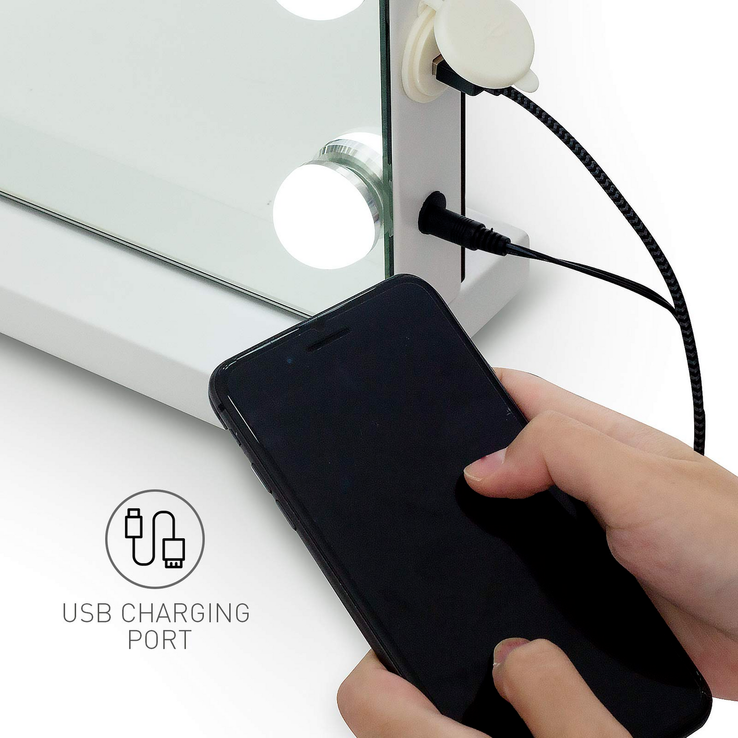 15 Bulb Large Hollywood Make-up Mirror Lighting 58*46cm w/USB Charging